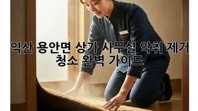 익산 용안면 상가, 사무실 악취 제거 청소 완벽 가이드
